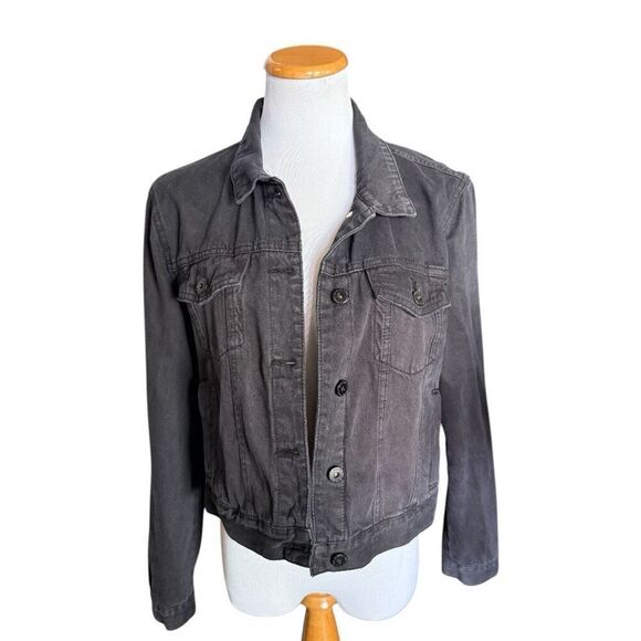 Womens Cotton On Black Wash Denim Classic Jean Jacket - Sz 10 - Picture 2 of 3